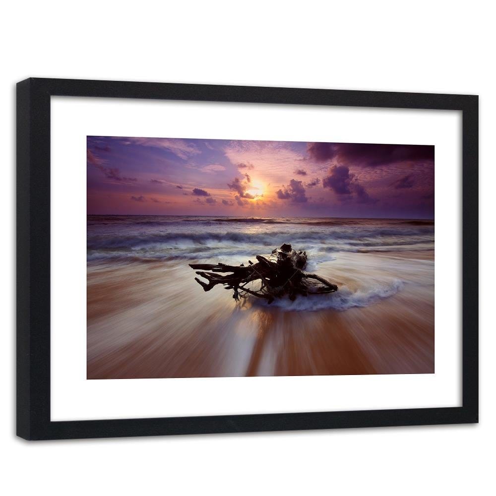 Glezna melnā rāmī - Branch On The Seashore 3 Home Trends