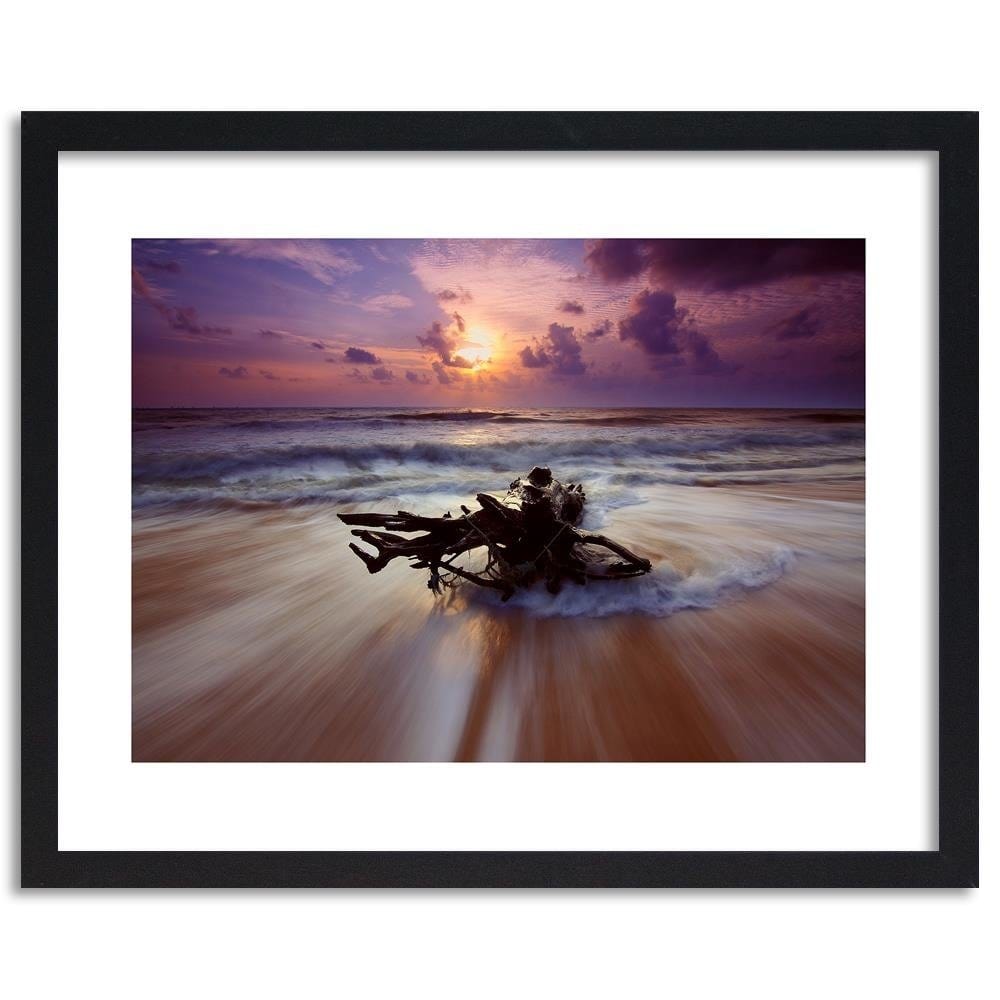 Glezna melnā rāmī - Branch On The Seashore 3 Home Trends