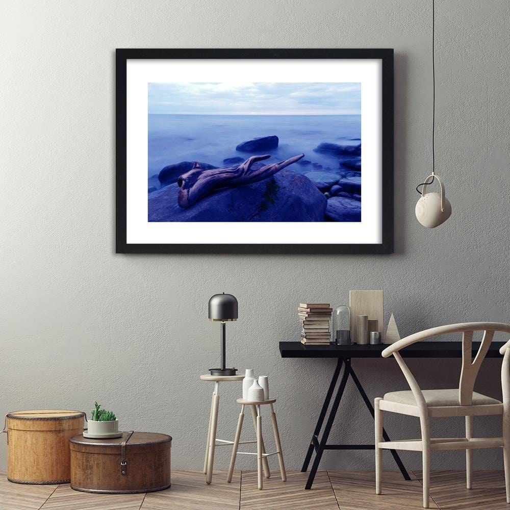 Glezna melnā rāmī - Branch On The Stone 3 Home Trends