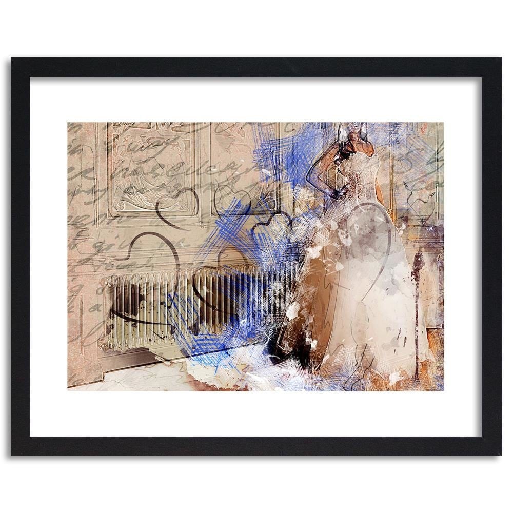 Glezna melnā rāmī - Bride Abstraction Home Trends