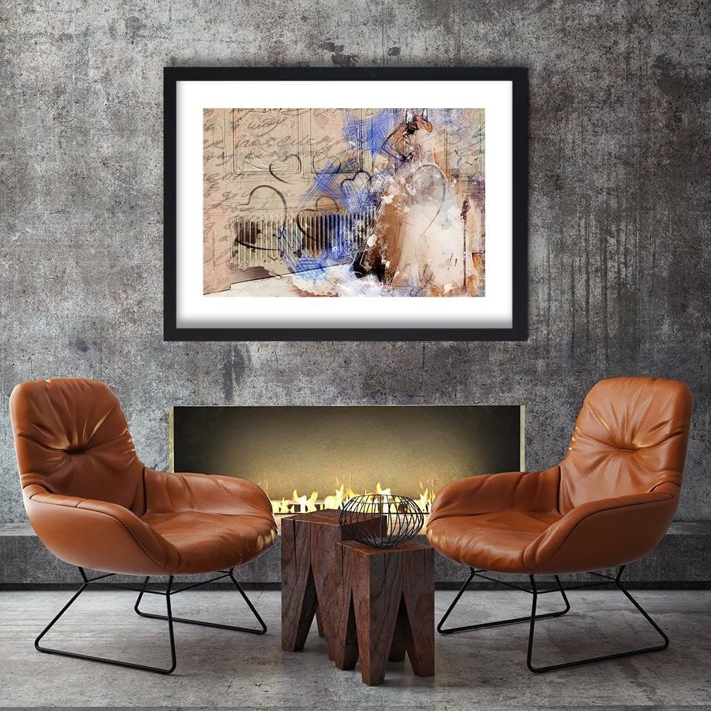 Glezna melnā rāmī - Bride Abstraction Home Trends