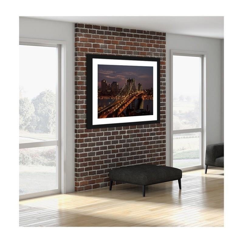 Glezna melnā rāmī - Bridge at night Home Trends