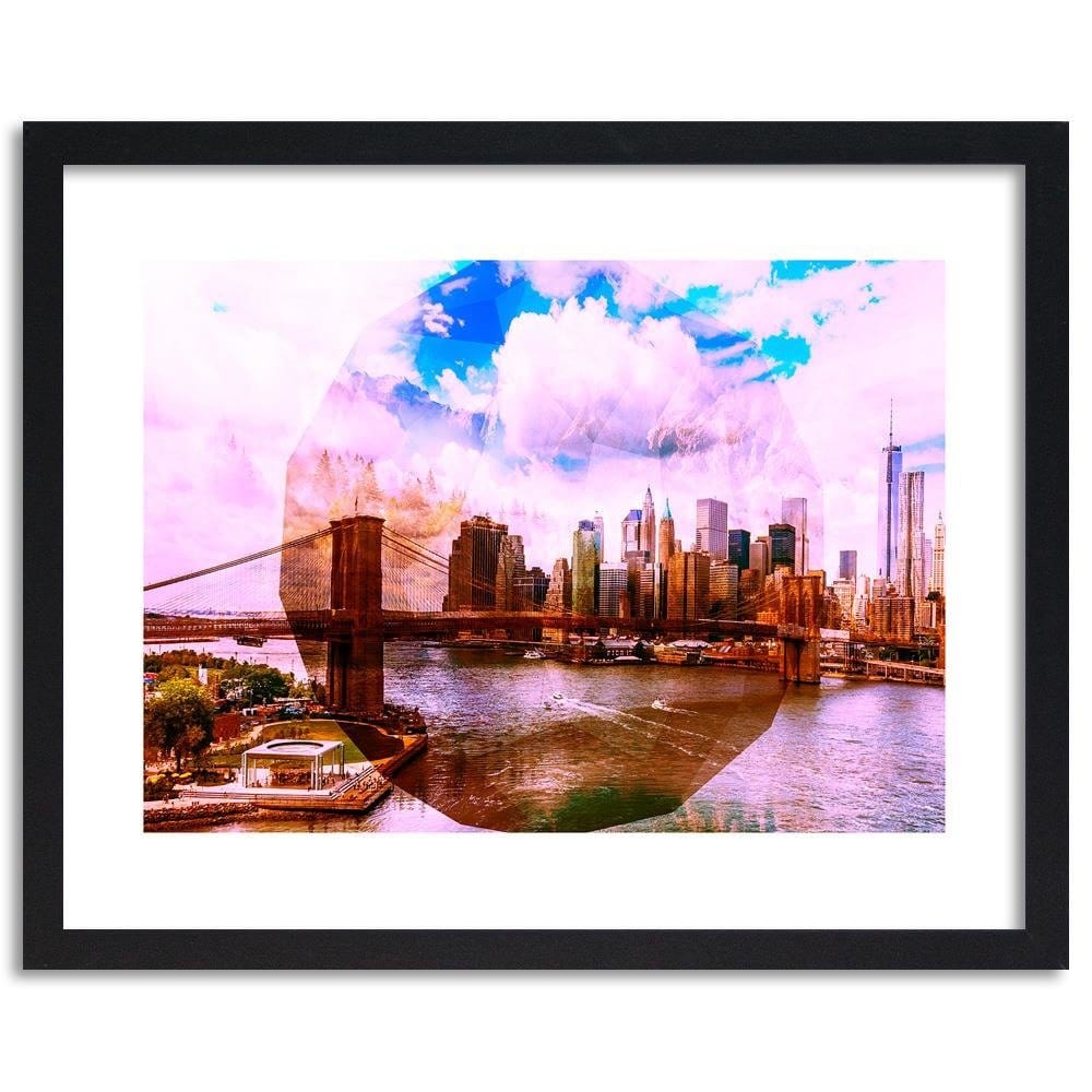 Glezna melnā rāmī - Bridge In New York City 2 Home Trends