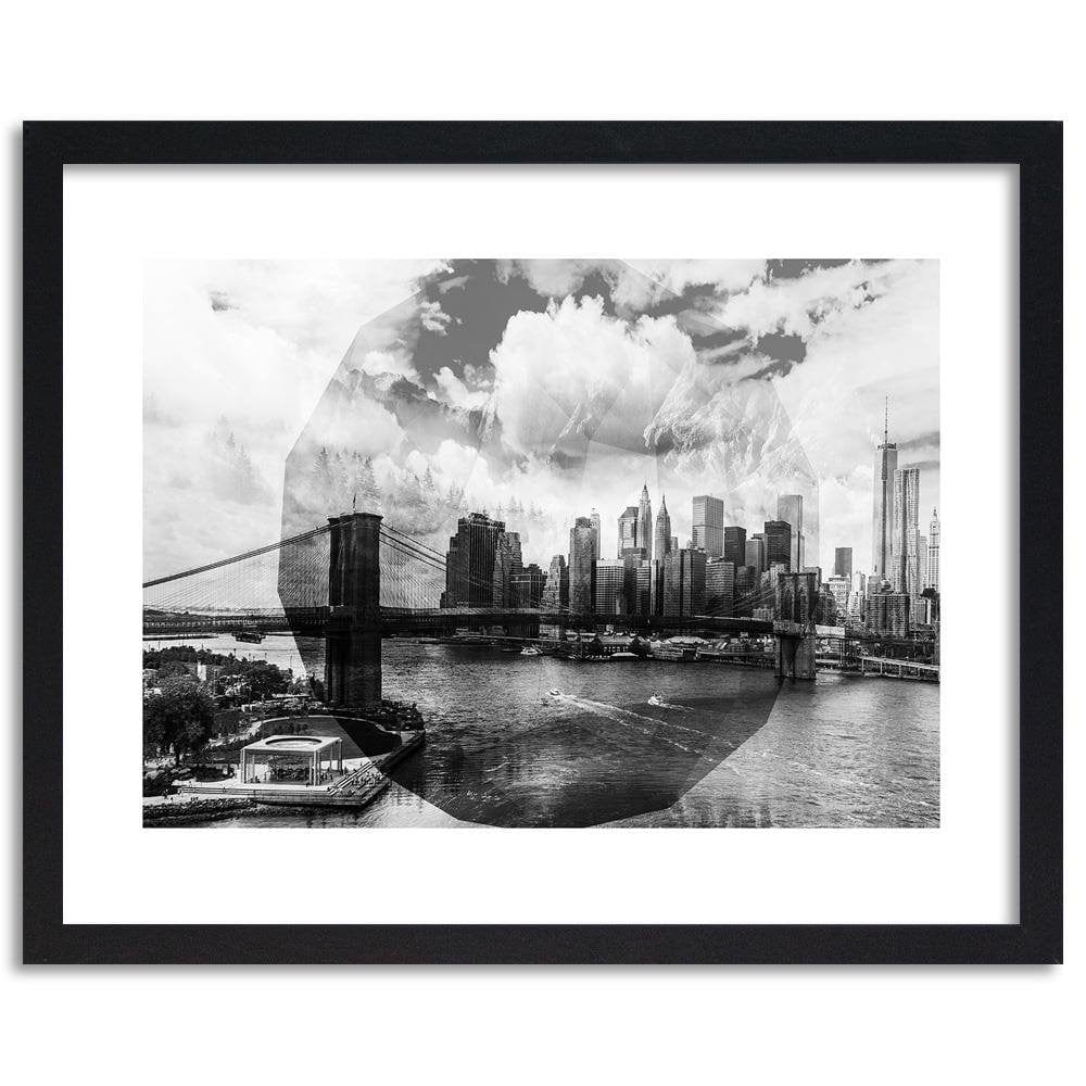 Glezna melnā rāmī - Bridge In New York City 3 Home Trends