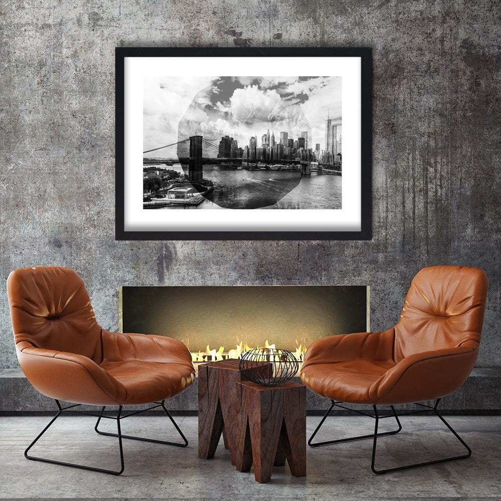 Glezna melnā rāmī - Bridge In New York City 3 Home Trends