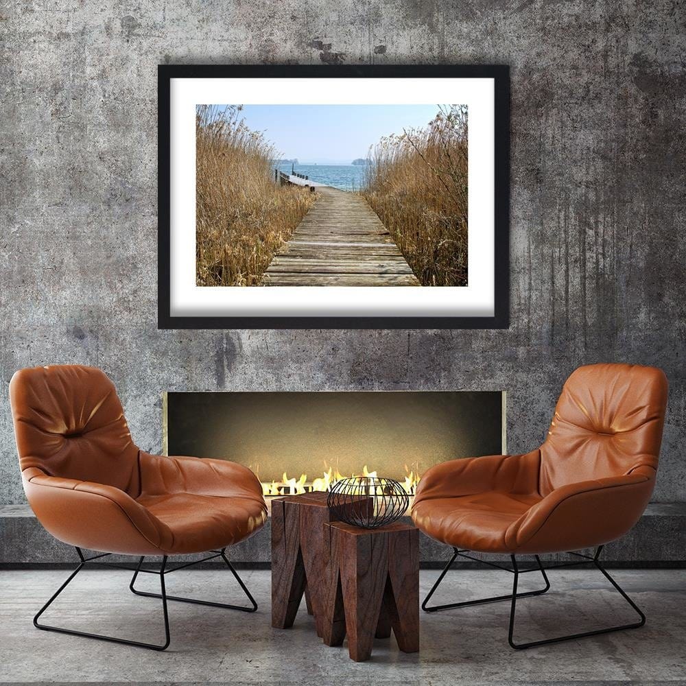 Glezna melnā rāmī - Bridge In The Reeds Home Trends