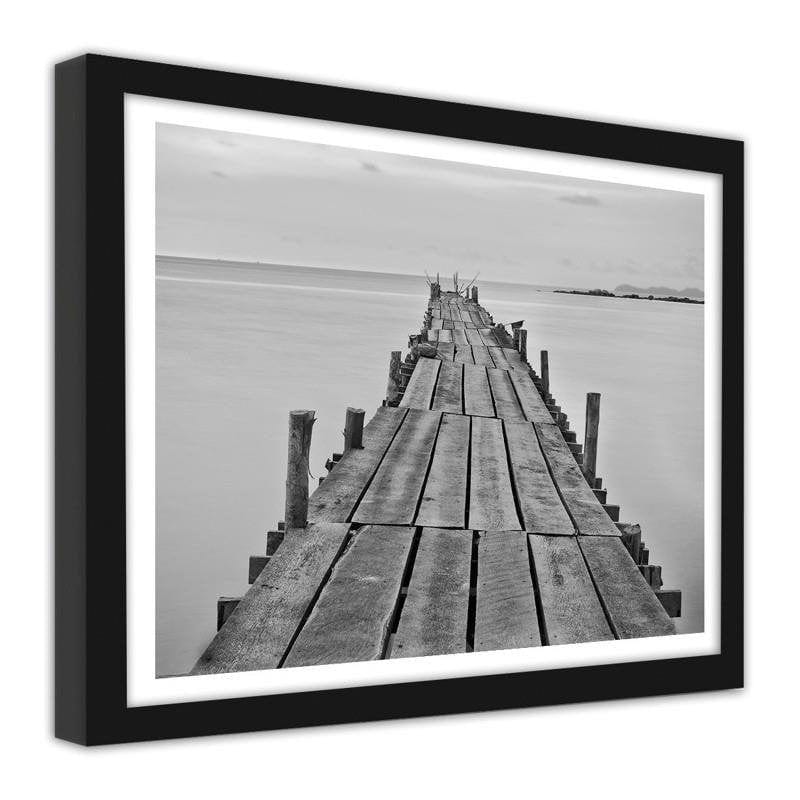 Glezna melnā rāmī - Bridge knocked down from the planks Home Trends