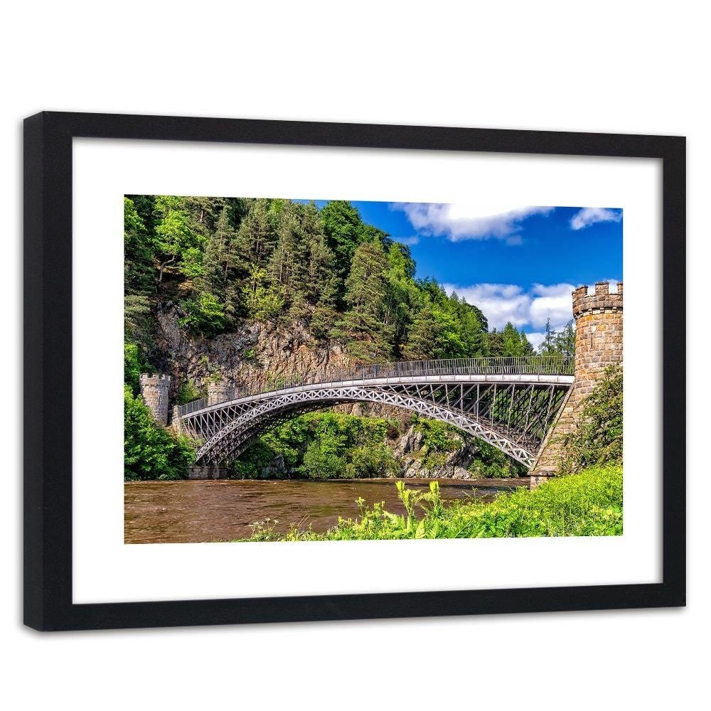 Glezna melnā rāmī - Bridge Over The River Home Trends