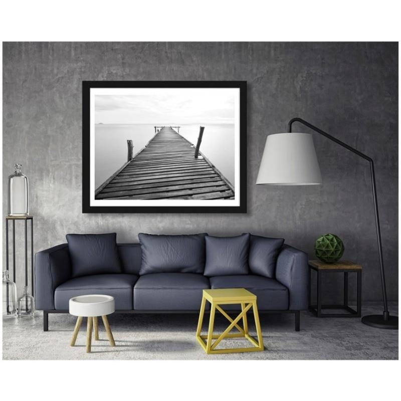 Glezna melnā rāmī - Bridge over water Home Trends