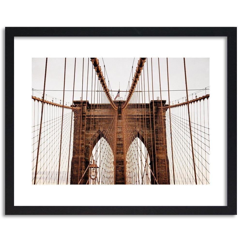 Glezna melnā rāmī - Brooklyn Bridge In New York City Home Trends