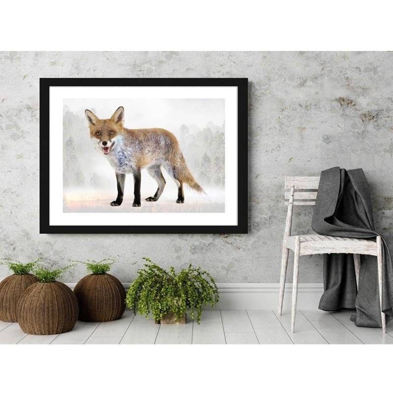 Glezna melnā rāmī - Brown fox Home Trends