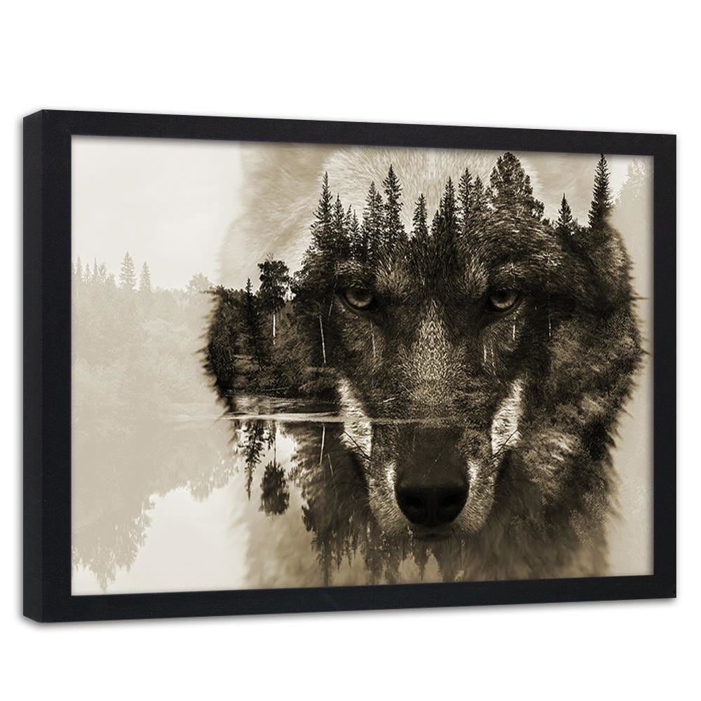 Glezna melnā rāmī - Brown Wolf Home Trends
