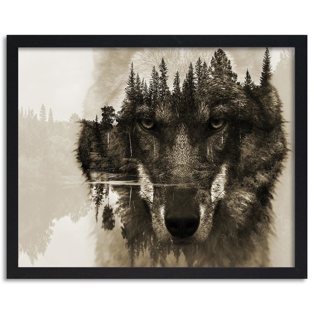 Glezna melnā rāmī - Brown Wolf Home Trends