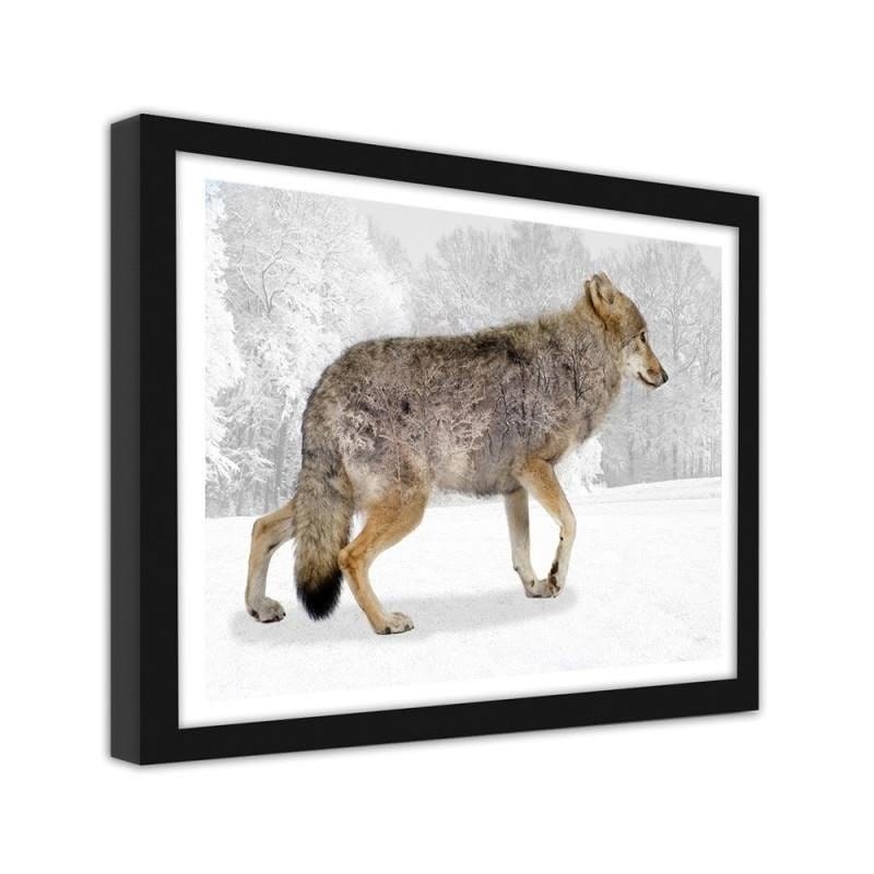 Glezna melnā rāmī - Brown wolf Home Trends