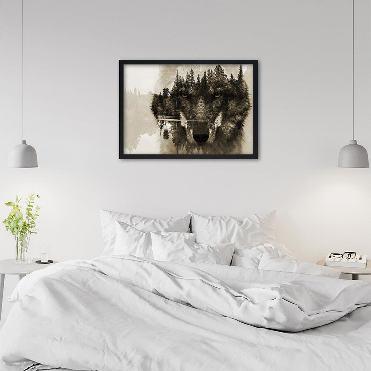 Glezna melnā rāmī - Brown Wolf Home Trends