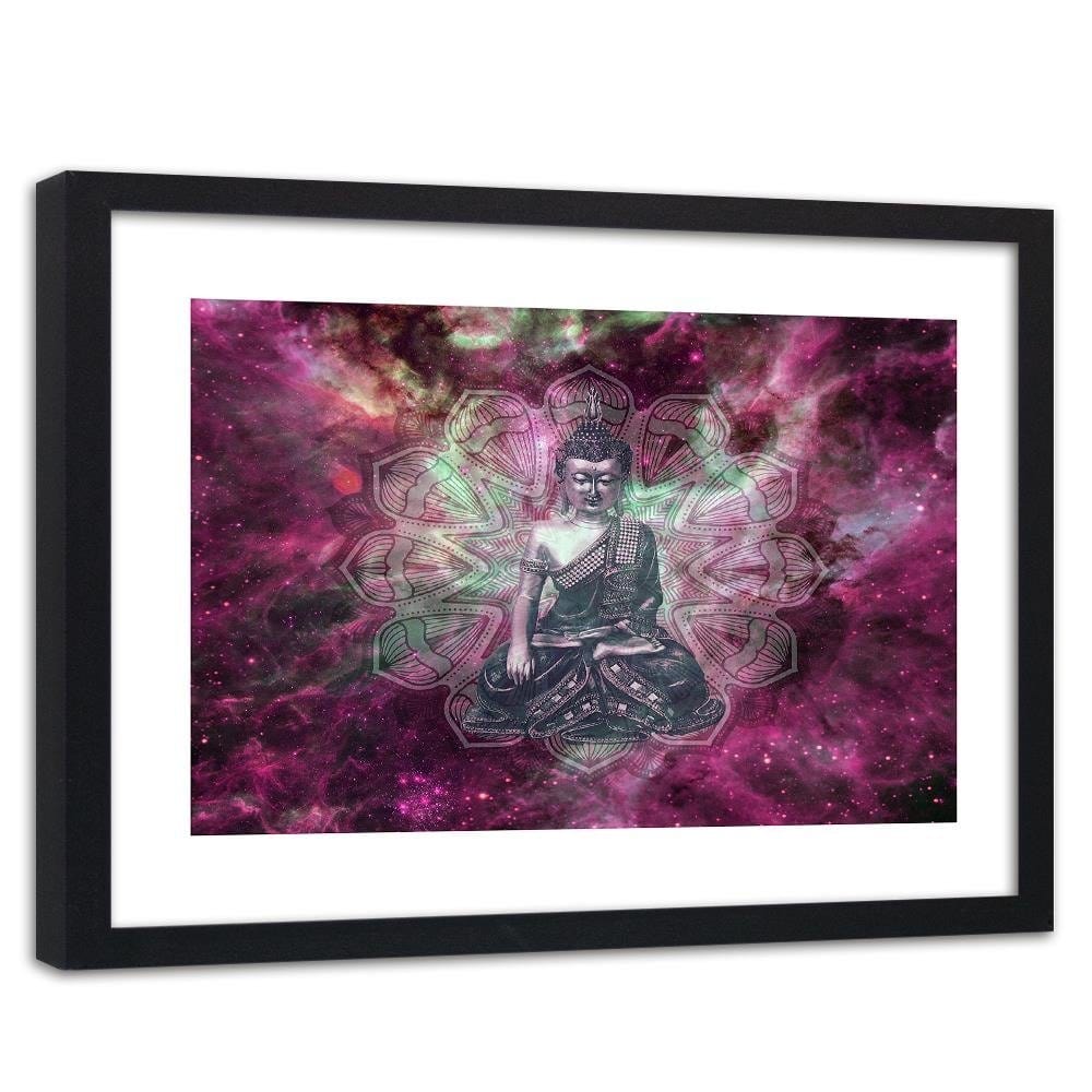 Glezna melnā rāmī - Buddha Abstraction Home Trends