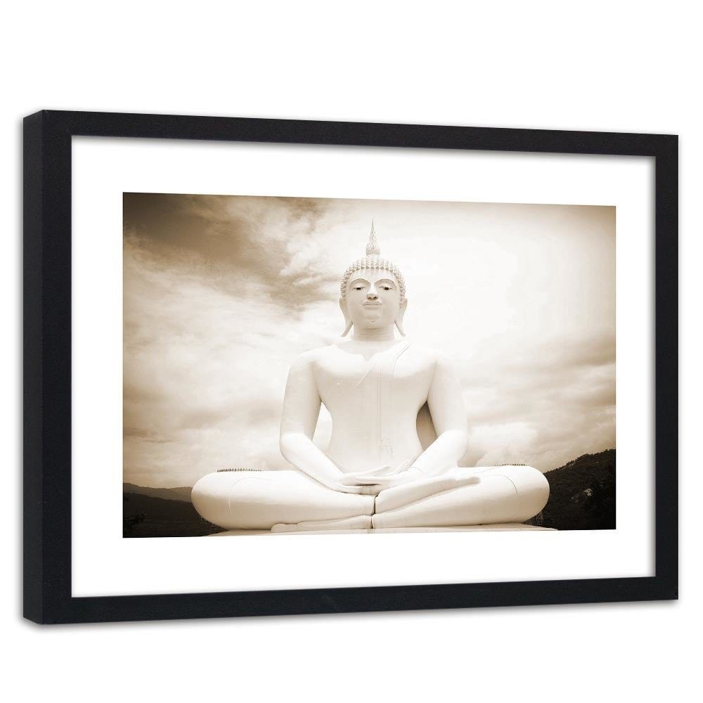 Glezna melnā rāmī - Buddha And The Sky Home Trends