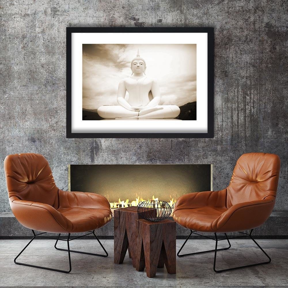 Glezna melnā rāmī - Buddha And The Sky Home Trends