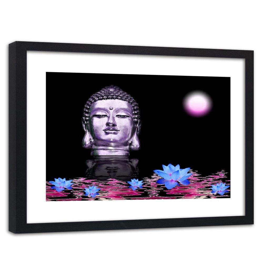 Glezna melnā rāmī - Buddha At Sunset Home Trends