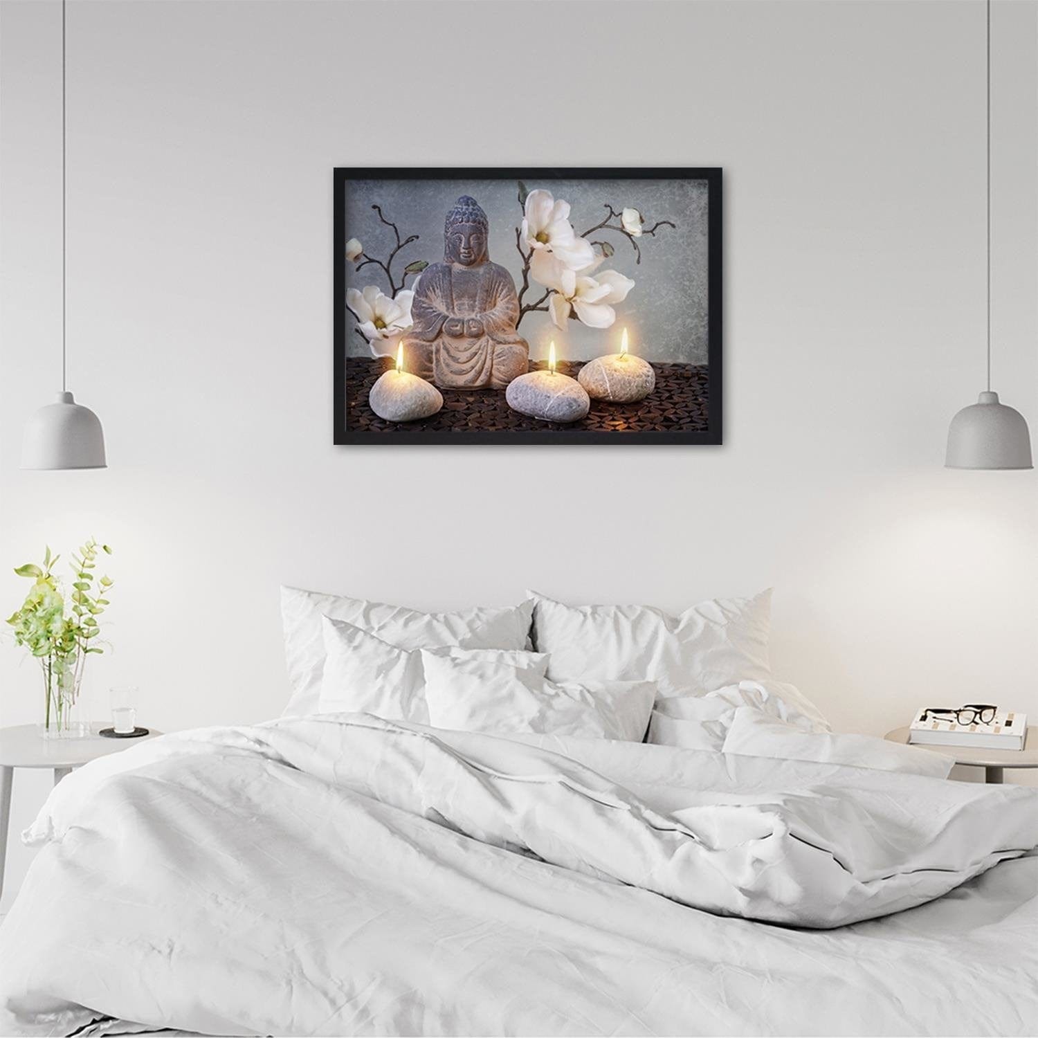 Glezna melnā rāmī - Buddha Candles Home Trends