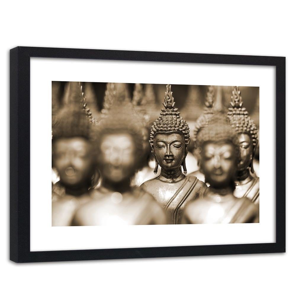 Glezna melnā rāmī - Buddha In The Crowd Home Trends