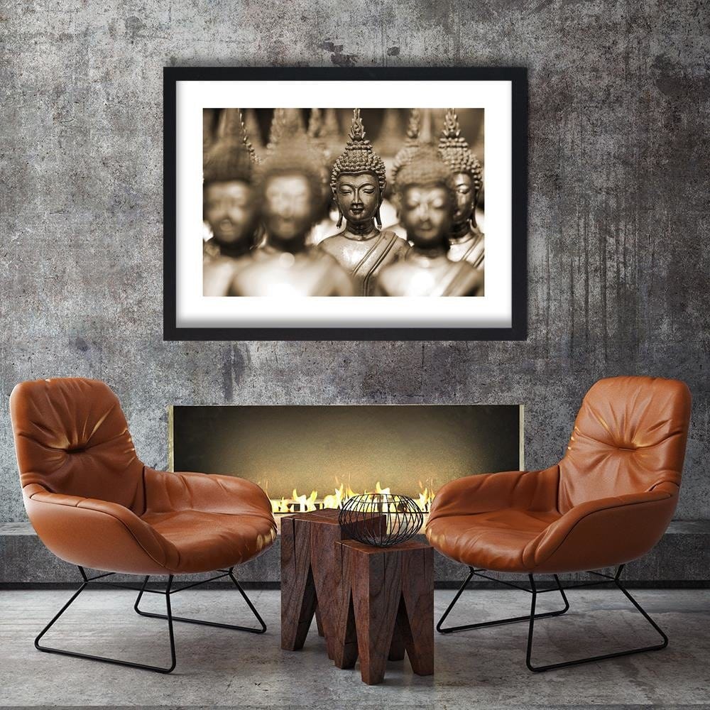 Glezna melnā rāmī - Buddha In The Crowd Home Trends
