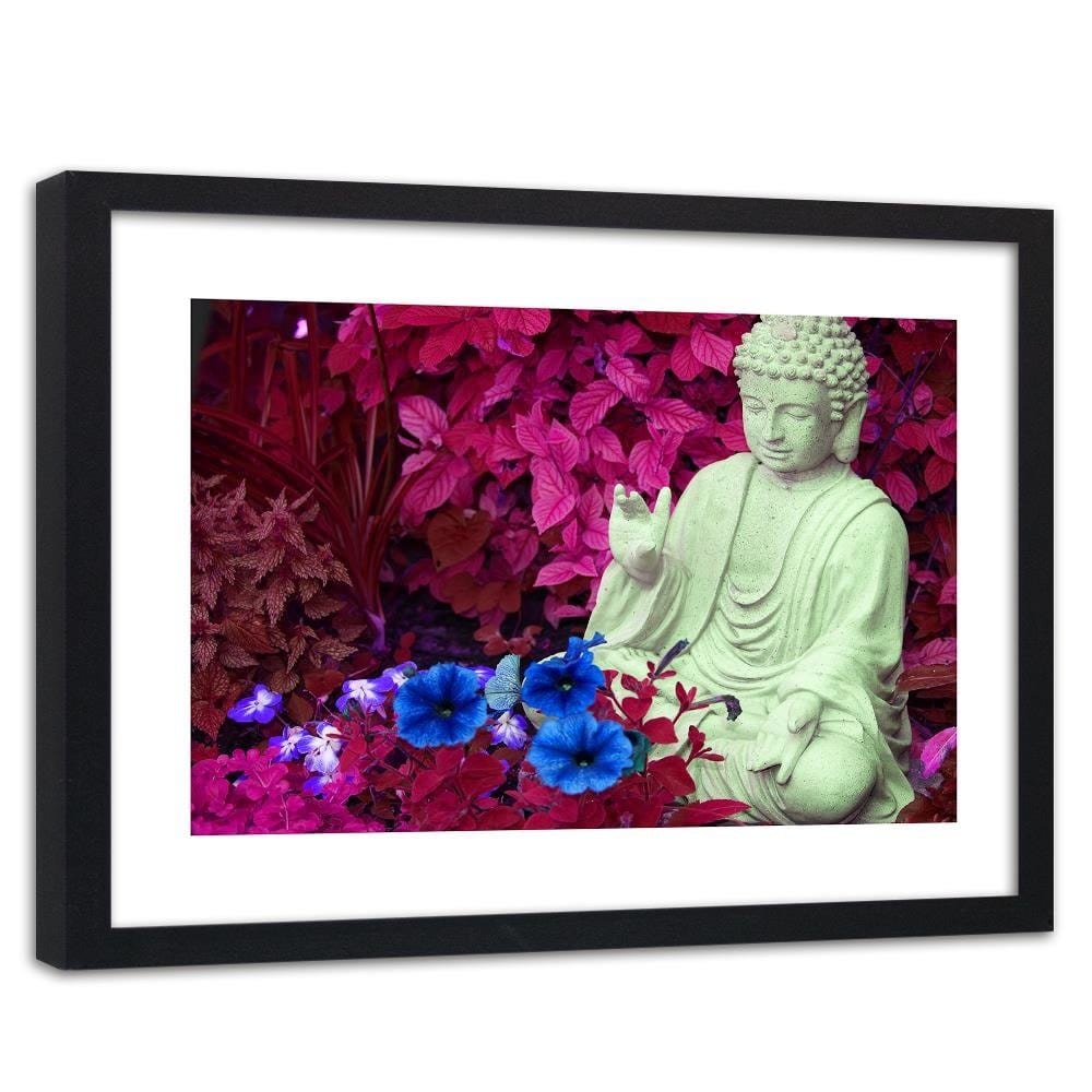 Glezna melnā rāmī - Buddha In The Garden Home Trends