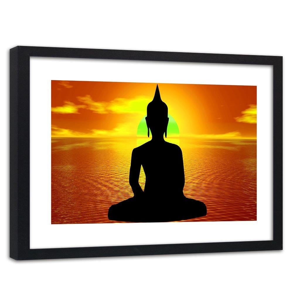 Glezna melnā rāmī - Buddha Meditation Home Trends