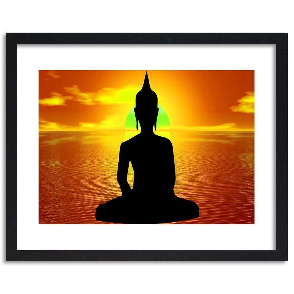 Glezna melnā rāmī - Buddha Meditation Home Trends