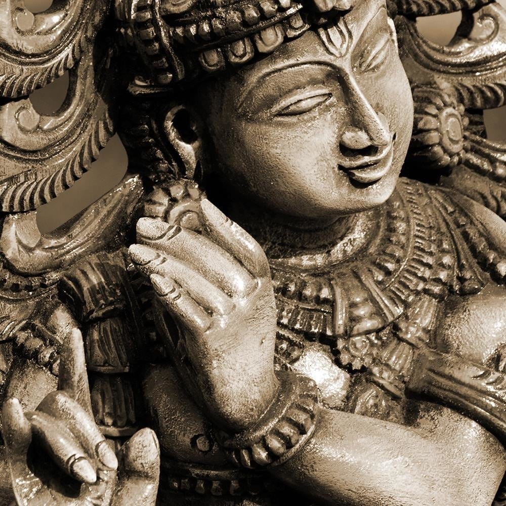 Glezna melnā rāmī - Buddha On The Mosaic Background Home Trends