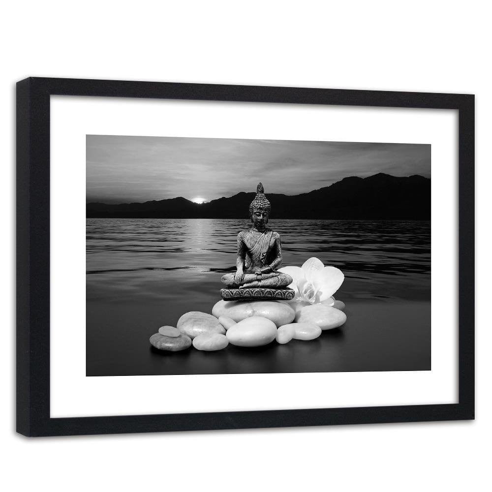 Glezna melnā rāmī - Buddha On The Rocks Home Trends