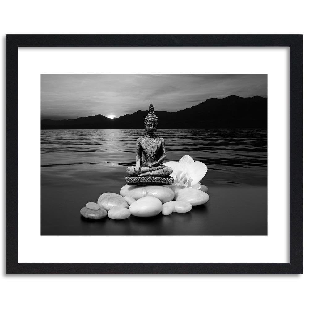 Glezna melnā rāmī - Buddha On The Rocks Home Trends