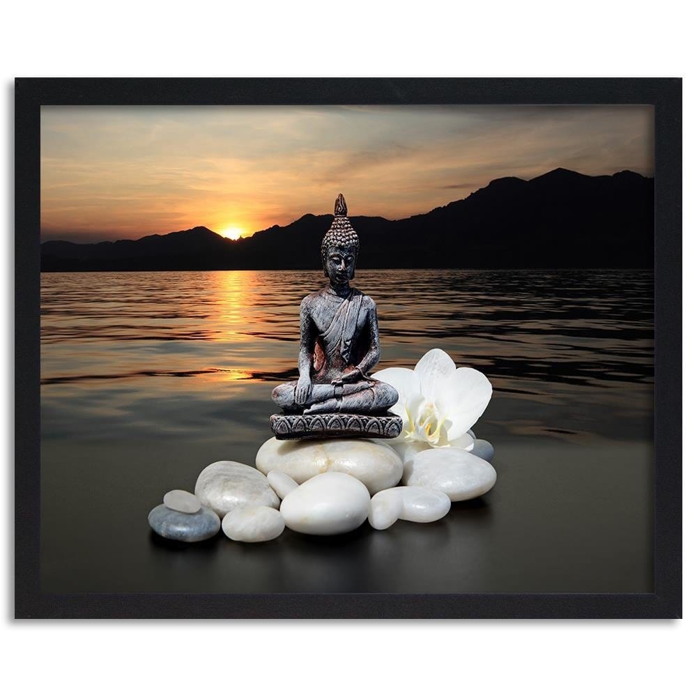 Glezna melnā rāmī - Buddha Over The Sea Home Trends