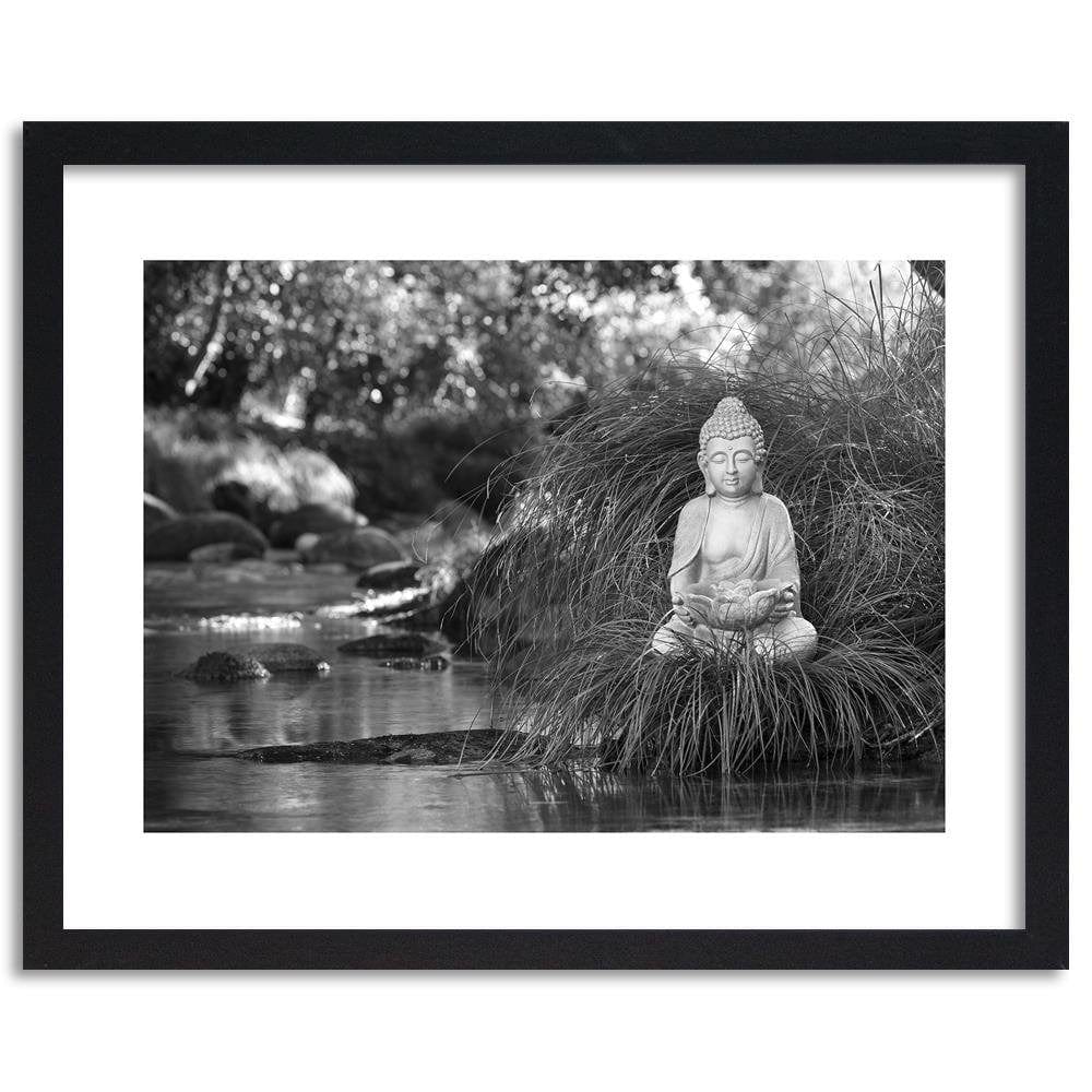 Glezna melnā rāmī - Buddha Over The Stream Home Trends