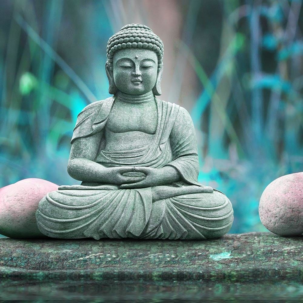 Glezna melnā rāmī - Buddha Over Water Home Trends
