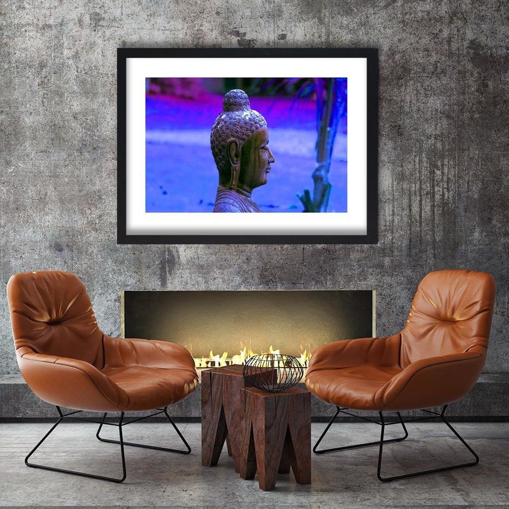 Glezna melnā rāmī - Buddha Profile Home Trends