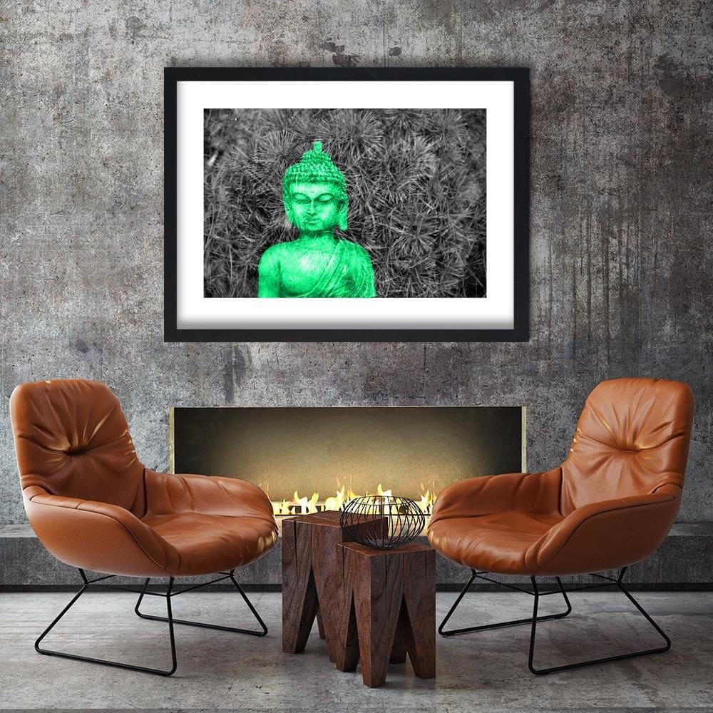Glezna melnā rāmī - Buddha Sculpture Home Trends