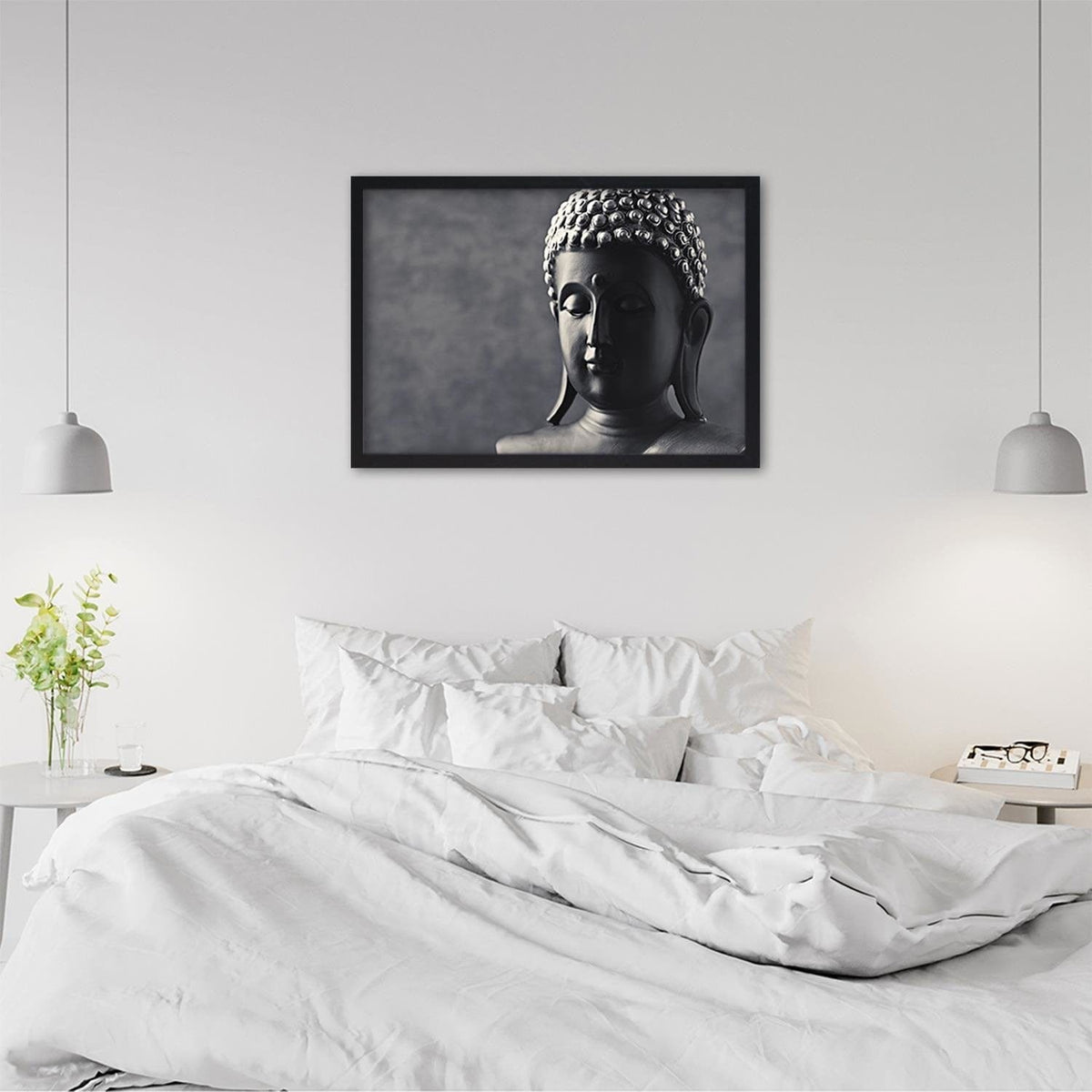 Glezna melnā rāmī - Buddha Statue Home Trends