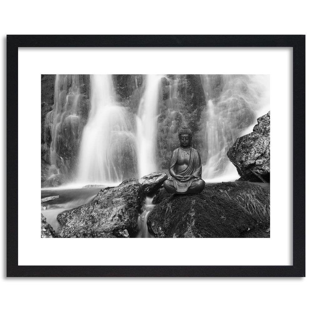 Glezna melnā rāmī - Buddha Waterfall Home Trends