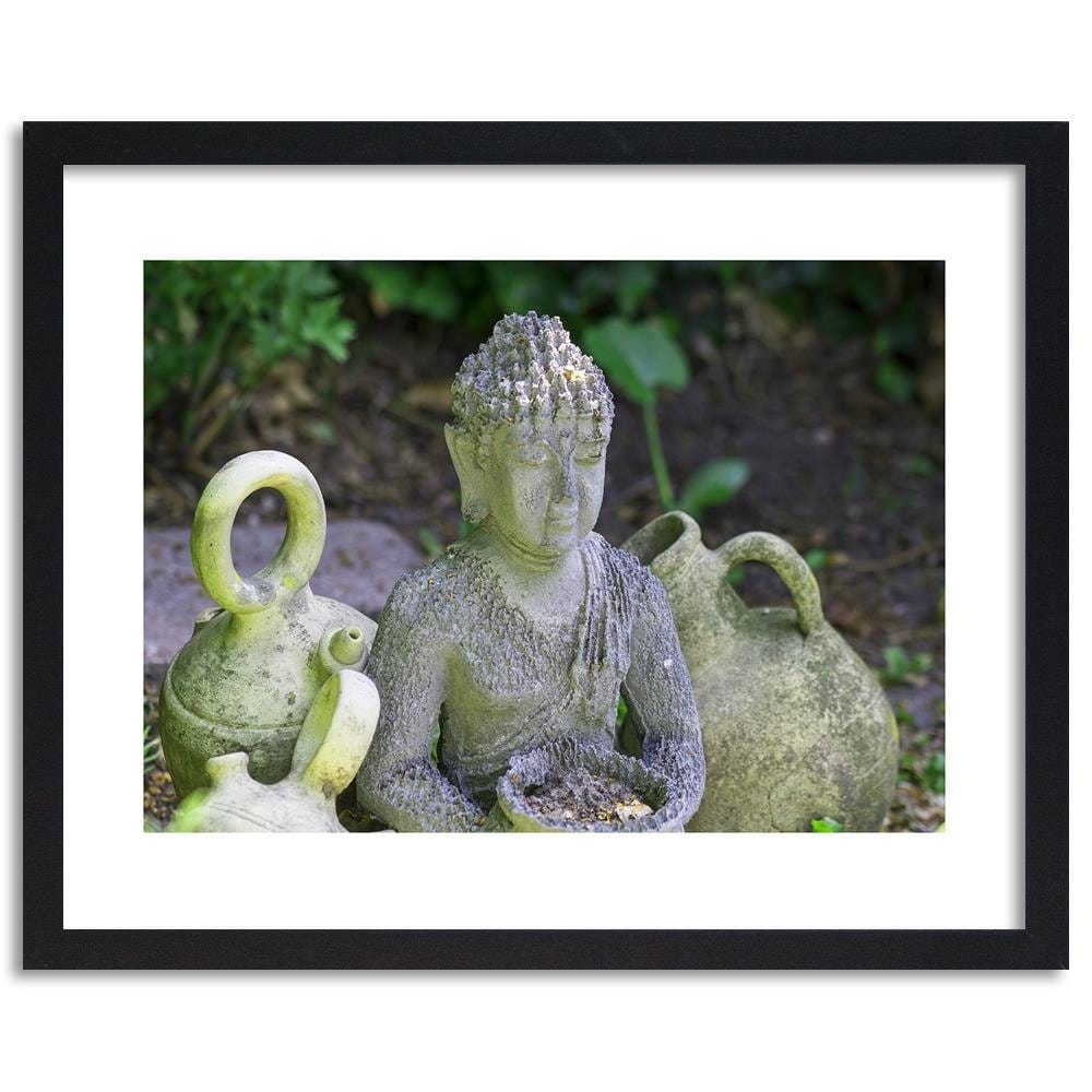 Glezna melnā rāmī - Buddha With Dishes Home Trends