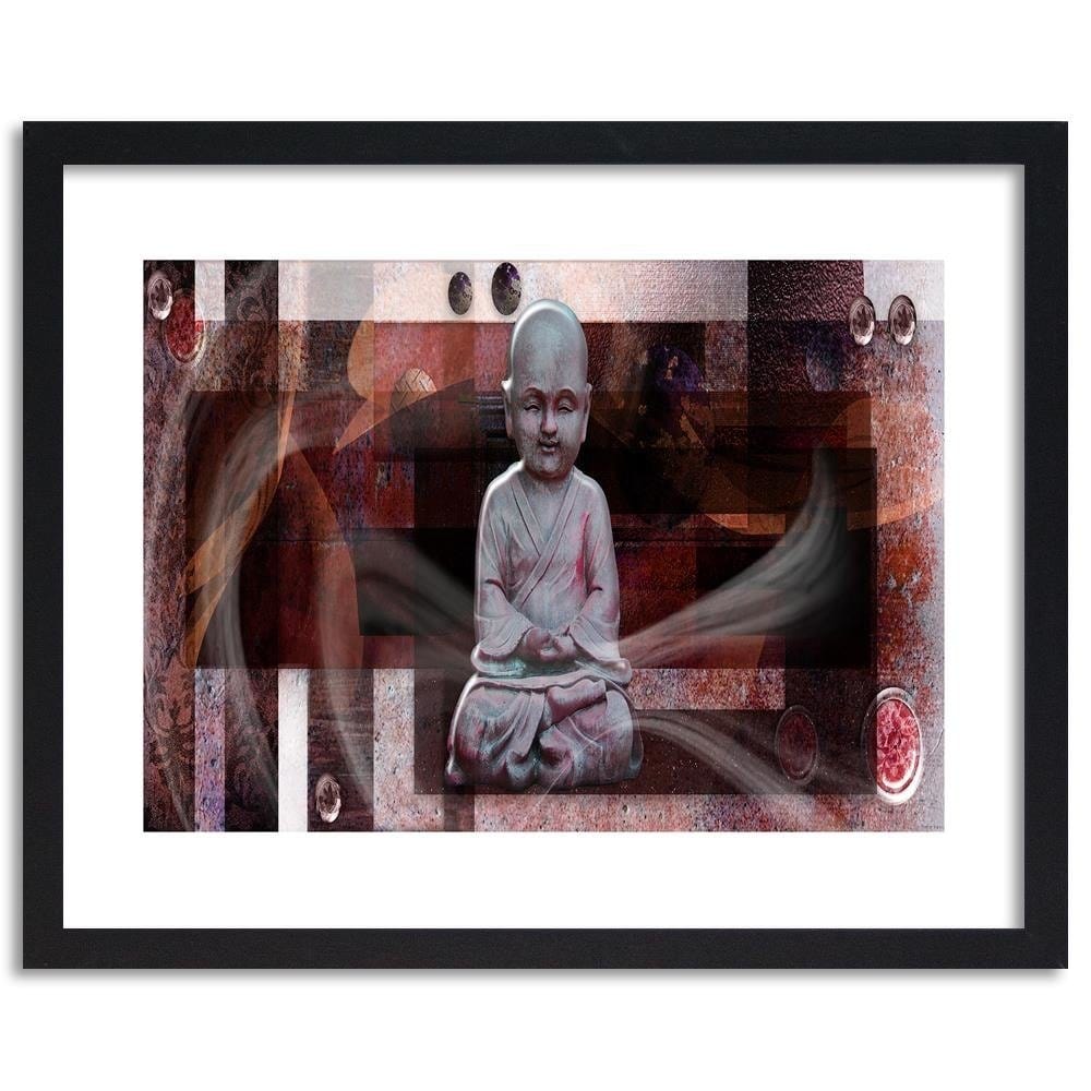 Glezna melnā rāmī - Buddha With Geometric Figures Home Trends