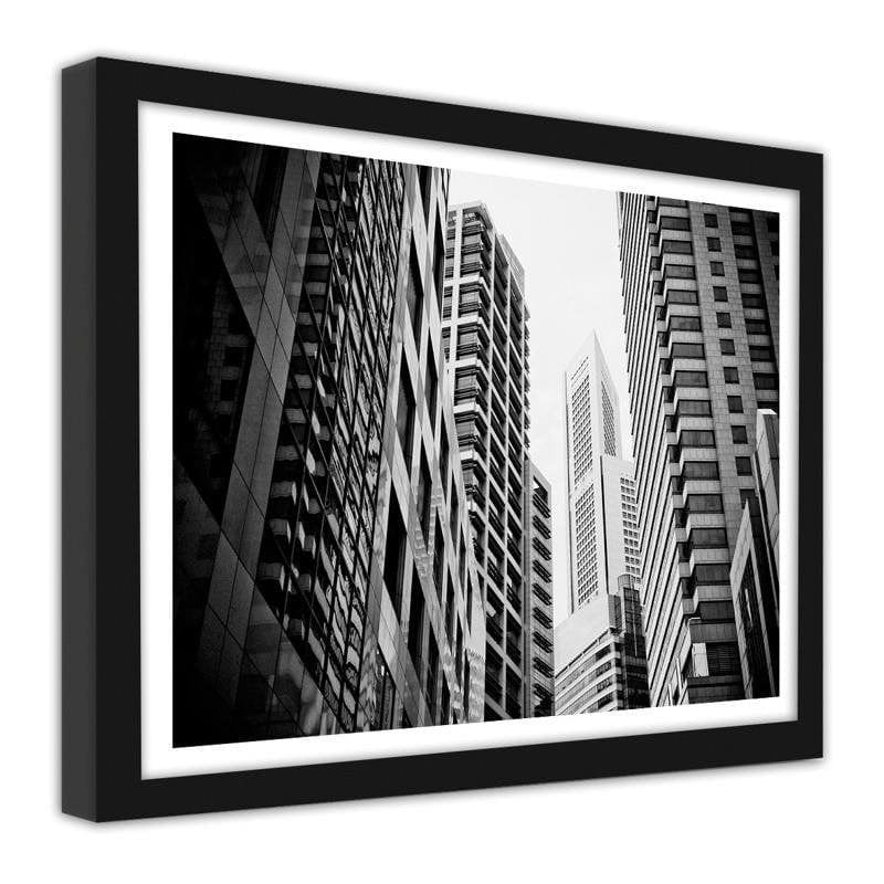 Glezna melnā rāmī - Buildings in the city Home Trends