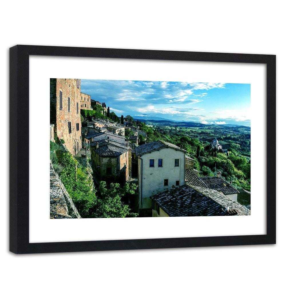 Glezna melnā rāmī - Buildings In Tuscany 4 Home Trends