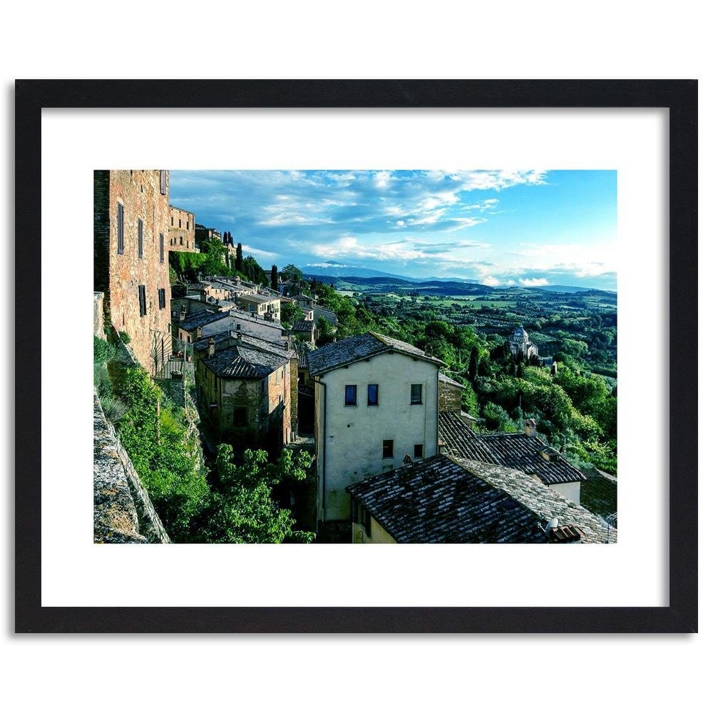 Glezna melnā rāmī - Buildings In Tuscany 4 Home Trends