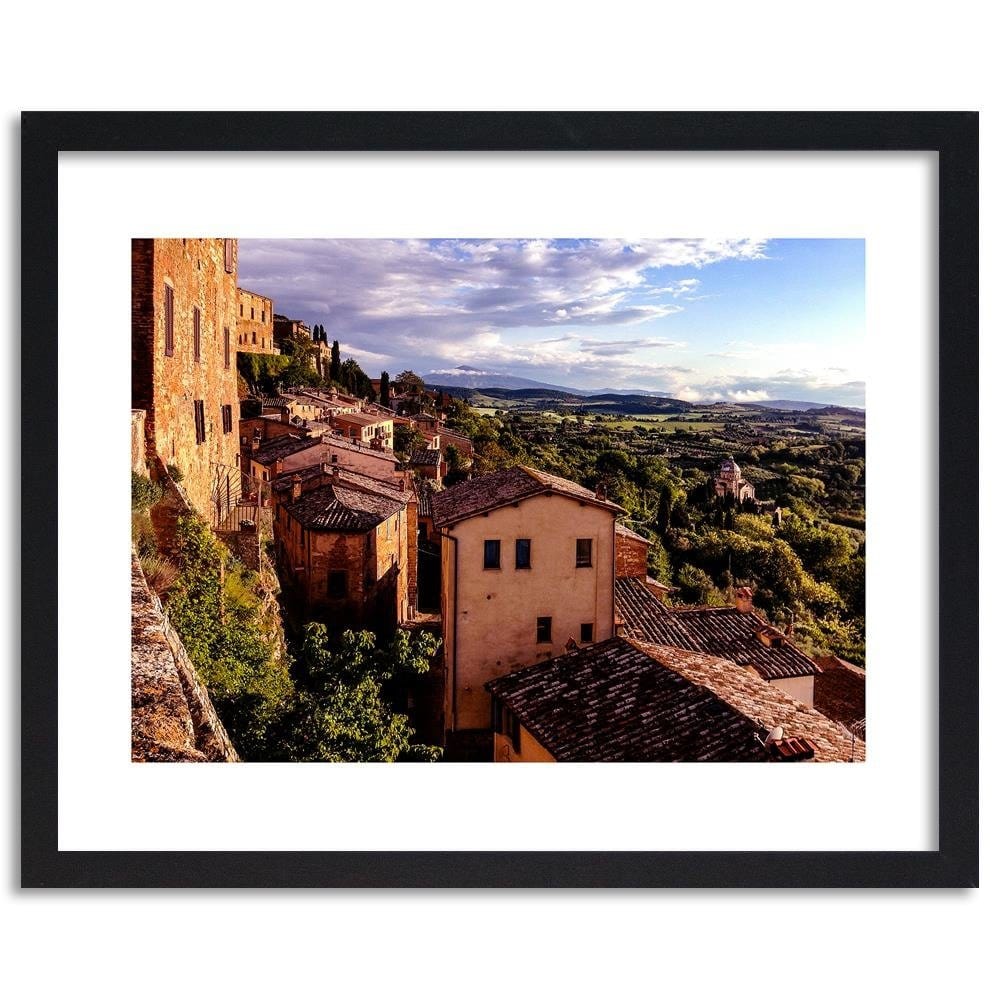 Glezna melnā rāmī - Buildings In Tuscany Home Trends