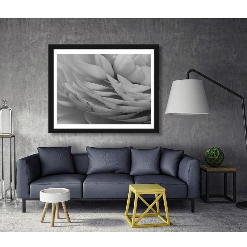 Glezna melnā rāmī - Buttercup flower petals Home Trends