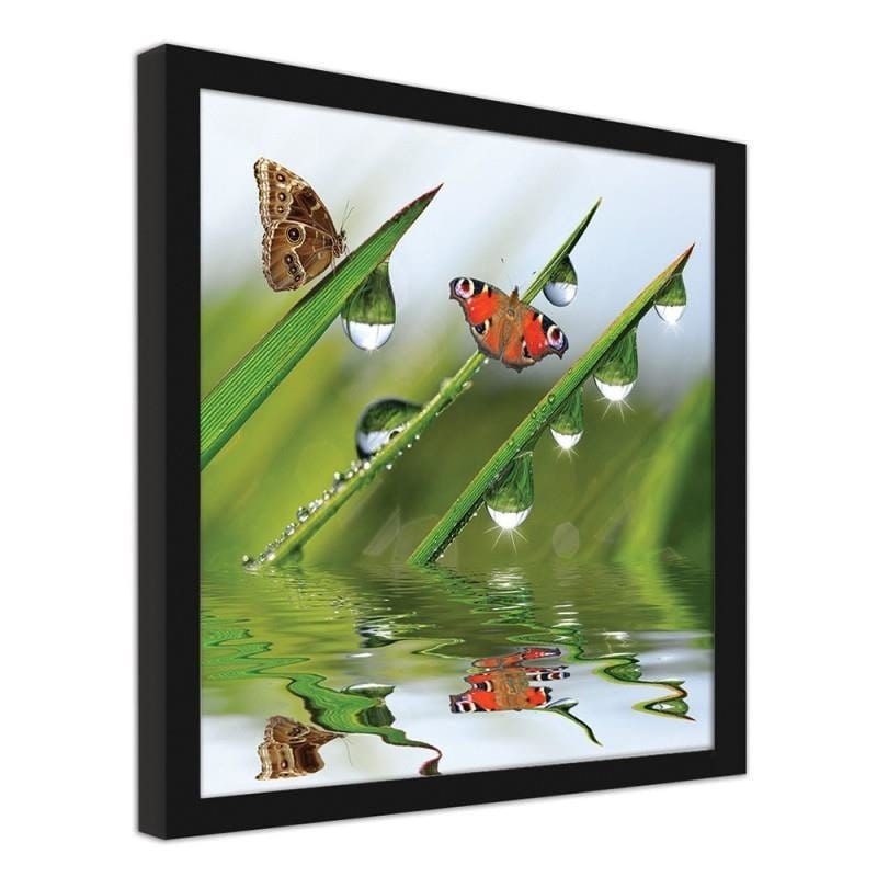 Glezna melnā rāmī - Butterflies on the peeled grass Home Trends