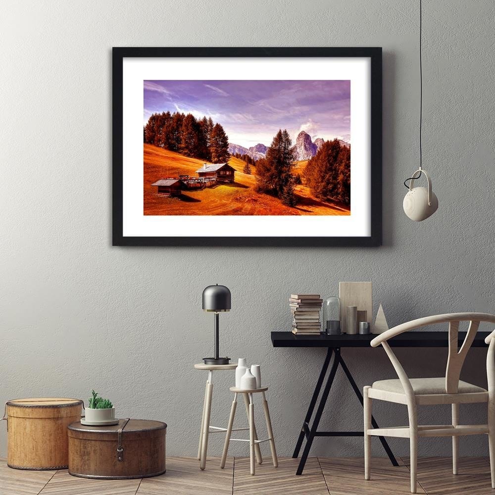 Glezna melnā rāmī - Cabin In The Mountains 3 Home Trends