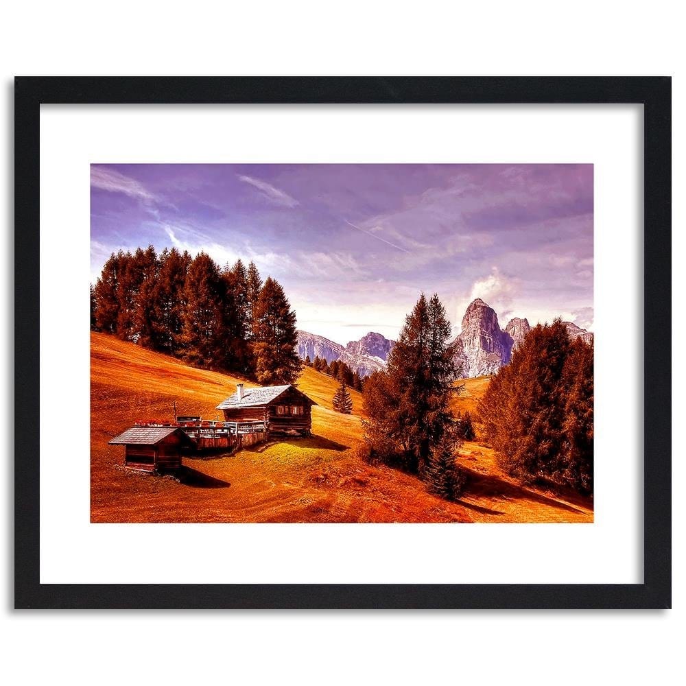 Glezna melnā rāmī - Cabin In The Mountains 3 Home Trends