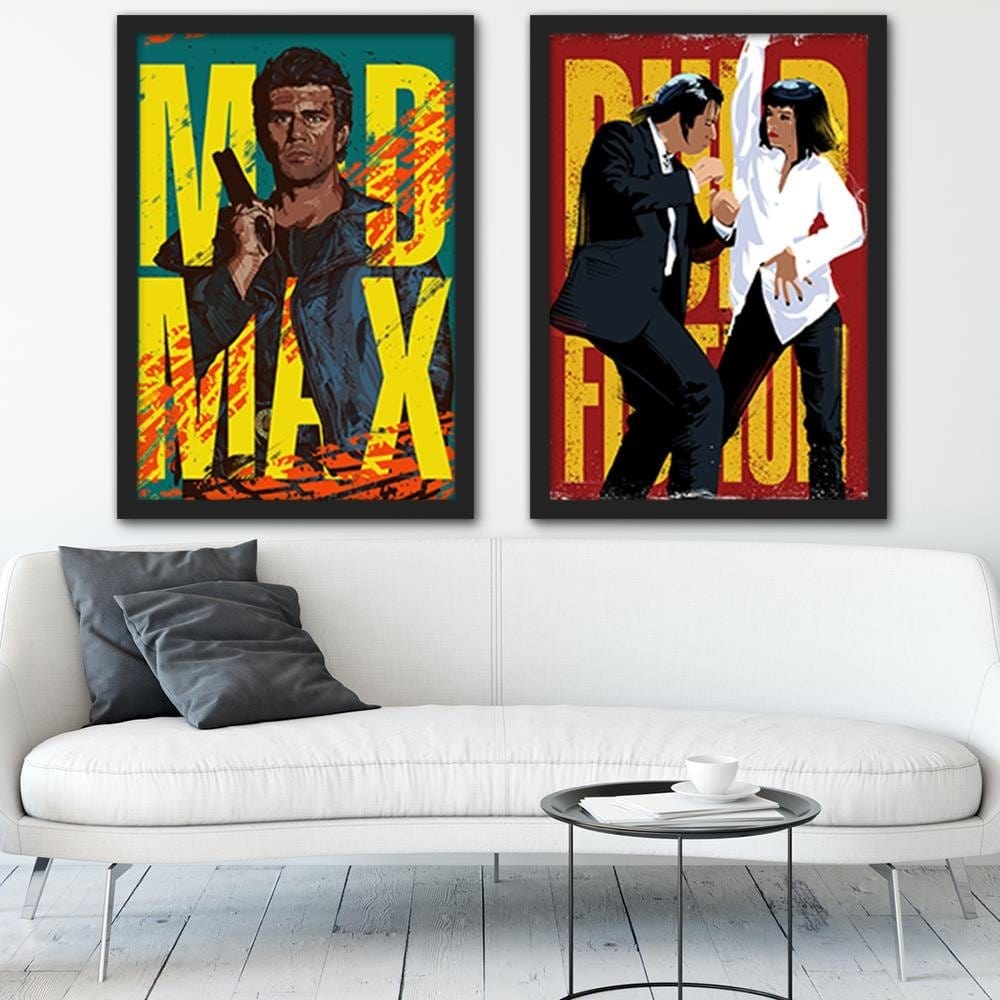 Glezna melnā rāmī - Cartoon Art Yellow Home Trends